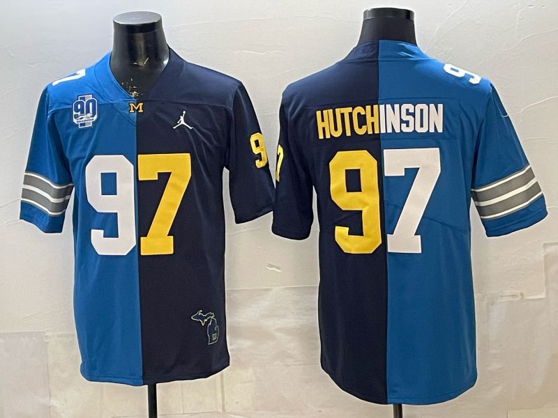 2026 Men Detroit Lions #97 Hutchinson Blue Dark blue Nike Limited NFL Jersey style 002